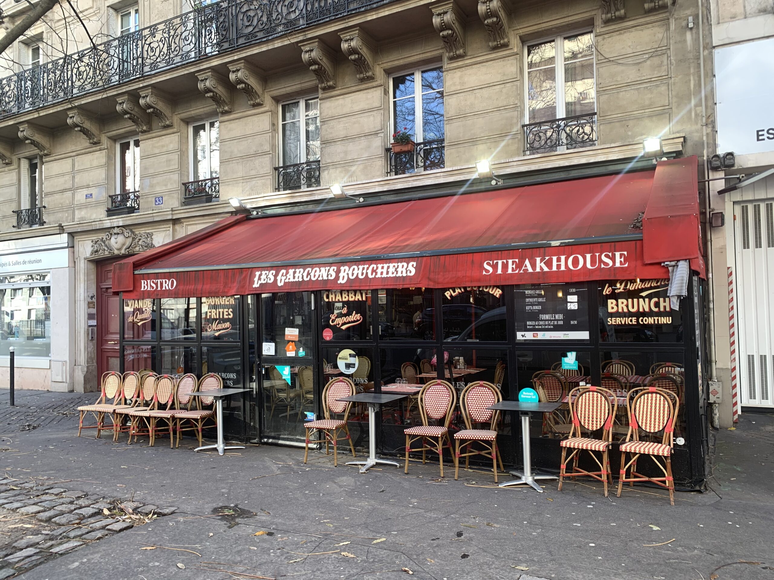 La façade des Garçons Bouchers, avenue Philippe Auguste